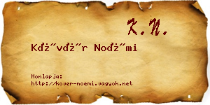 Kövér Noémi névjegykártya